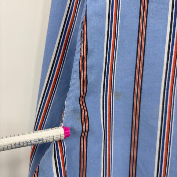 Chaps Mens Size M Blue Striped Button Down Shirt Long Sleeve American Classic - Picture 3 of 13